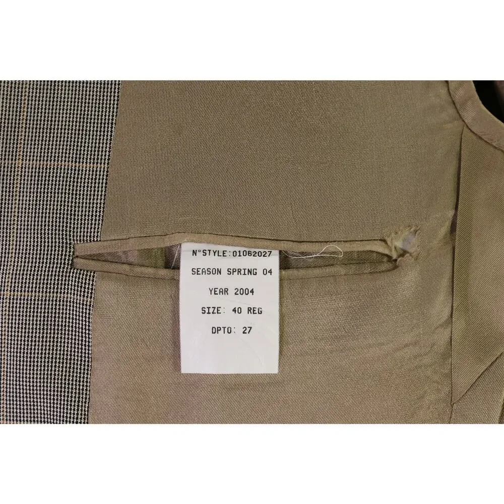 Brooks Brothers Gold Black Windowpane 2-Btn Silk Wool Sportcoat Blazer 40R